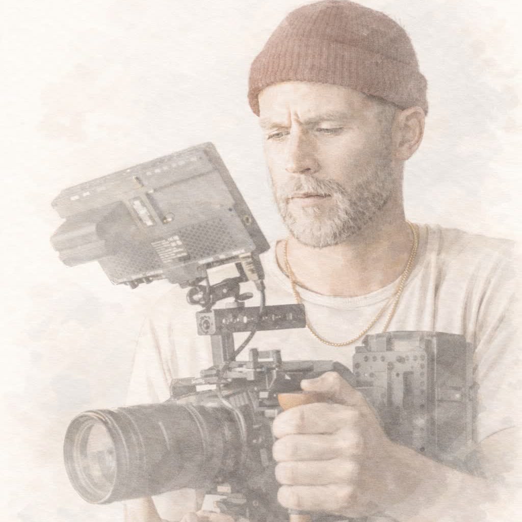 Videographer with a cinema camera